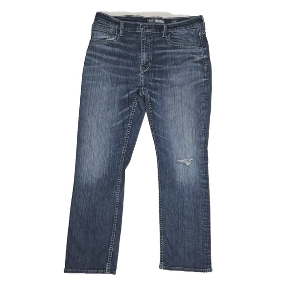 BKE Tyler Straight Jeans Men's 36r Blue Denim Whiskered Rock Grunge Skater